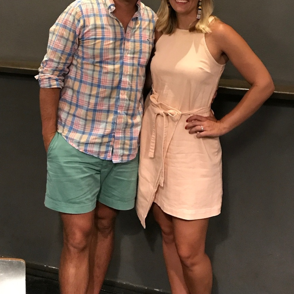 Anthropologie Peach Sleeveless Belted Dress